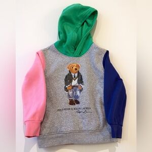 Polo by Ralph Lauren Multi-Color Polo Bear Hoodie - Gray, Green, Pink, Blue